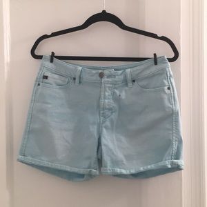 Teal Blue Dear John Jean Shorts.